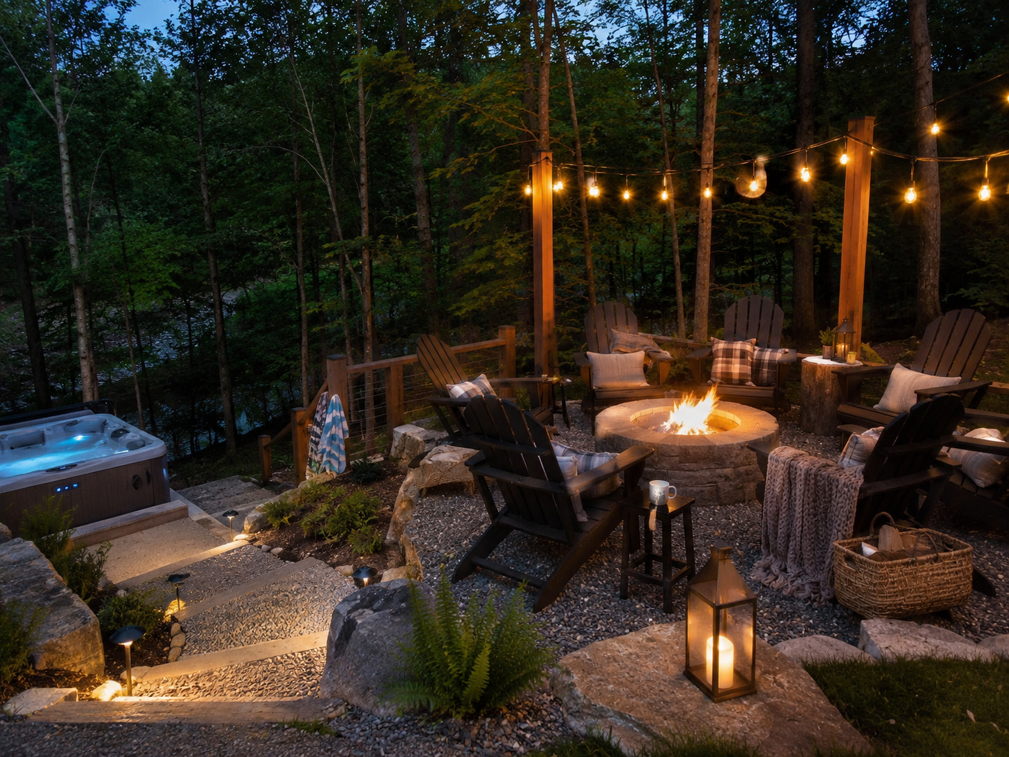 Outdoor firepit Airbnb Rental Shenandoah VA