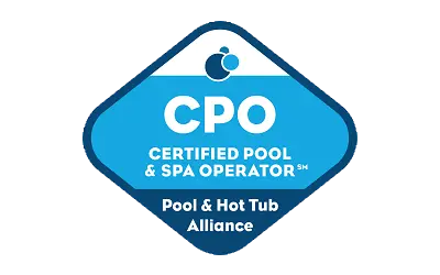 Certified Pool & Spa Operator badge from the Pool & Hot Tub Alliance