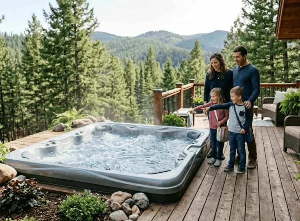cabin with hot tub