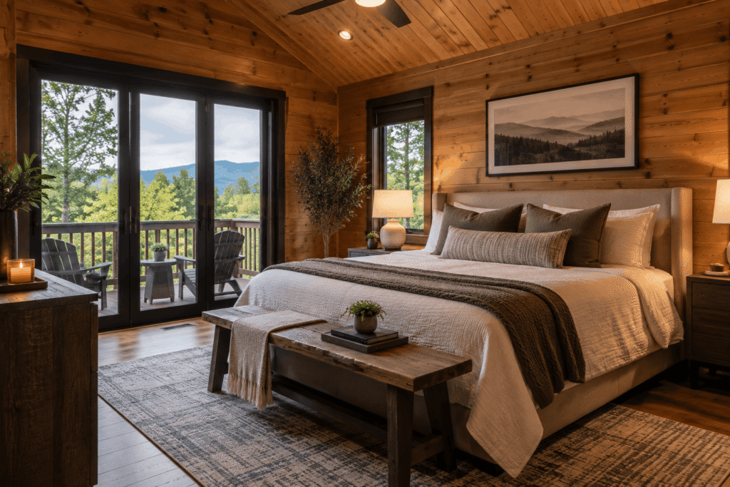 interior photo cabin bedroom