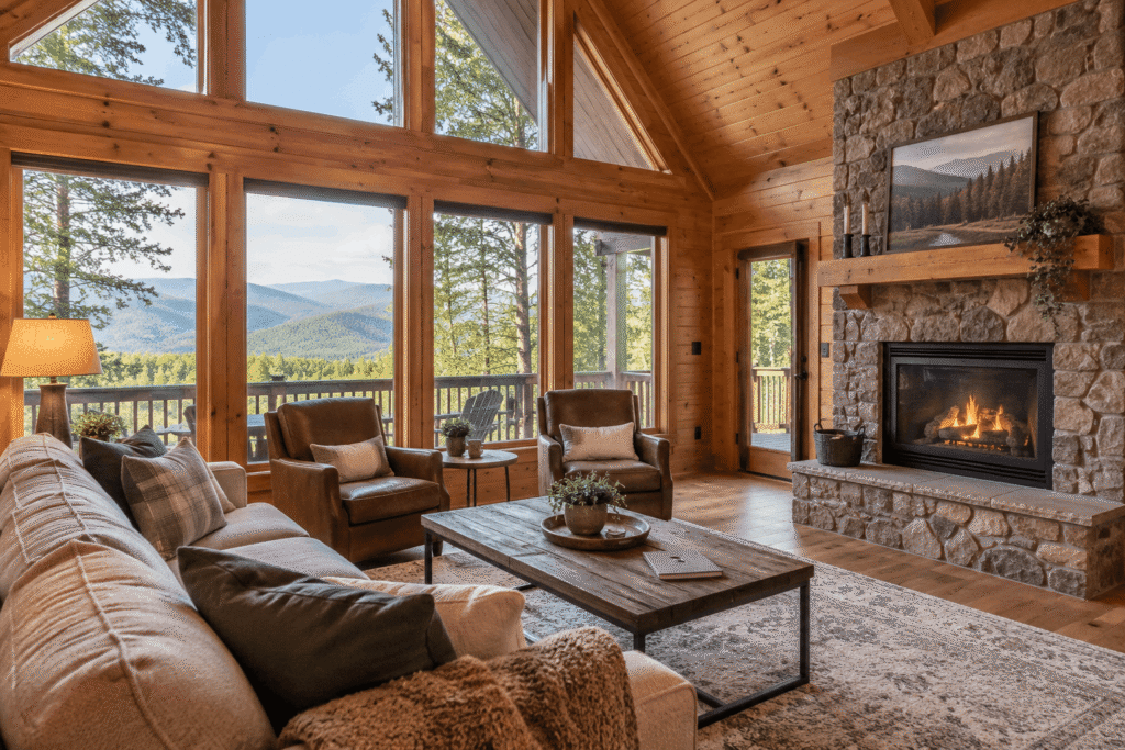 interior photo of modern cabin in New Market, VA.